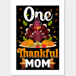 Thanksgiving day November 24 One Thankful mom Posters and Art